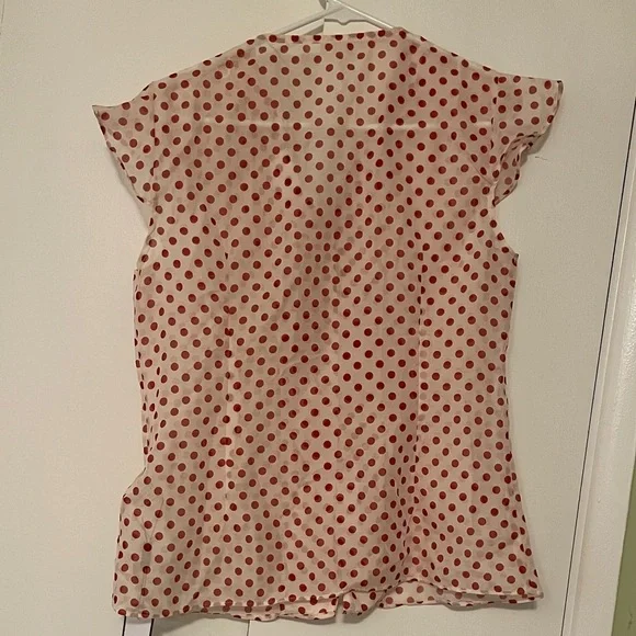 Retro Stage Red Polka Dot Cap Sleeve Blouse women’s large - NWT - Picture 5 of 5